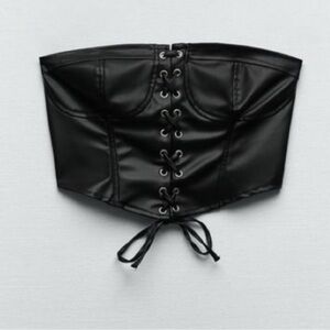 Ara Black Lace-Up Bustier